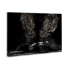 Cowboy Boots with Spurs Canvas Wall Art Design by PHBurchett, 30 x 30″L x 20″W