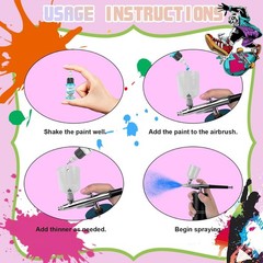Comprehensive 72-Color Airbrush Painting Set – Safe, Non-Toxic, and Ready to Use