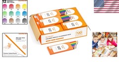 720 Bulk Colored Pencils Set – 12 Colors – Pre-sharpened