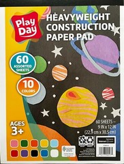 THREE of each: 3 Multi color Construction Paper (60 pgs), 3 Scissors Set, Kids