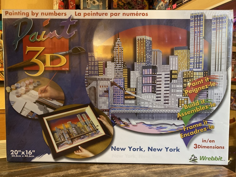 Paint 3D: New York, New York – 20″ x 16″ by Wrebbit – Brand New Factory Sealed