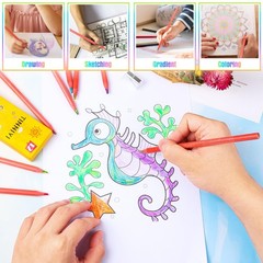 TINNIVI 12 Colors Rainbow Pencils for Kids, 12 Pieces Rainbow Colored Pencil …