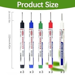 Long Head Deep Hole Marker Pens, 15PCS Long Nib Marker 20mm Quick Dry Waterproof