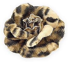 Brooch Faux Fur Fabric Leopard Print Rose – BC-0052
