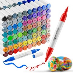 80 Colors Dual Tip Acrylic Paint Markers, Fabric Markers, Brush Tip Permanent…