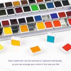 Paul Rubens 12/24/48 Colors Professional Solid Watercolor Paint Set Metal Box