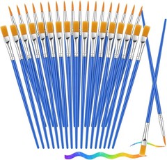 Small Paint Brushes Bulk, 88 pcs Nylon Hair Brushes, Flat Tip Round Acrylic