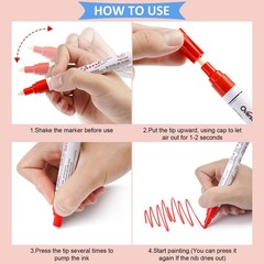 Overseas Paint Pens Paint Markers, 6 Colors Oil Based Permanent Markers, Med…