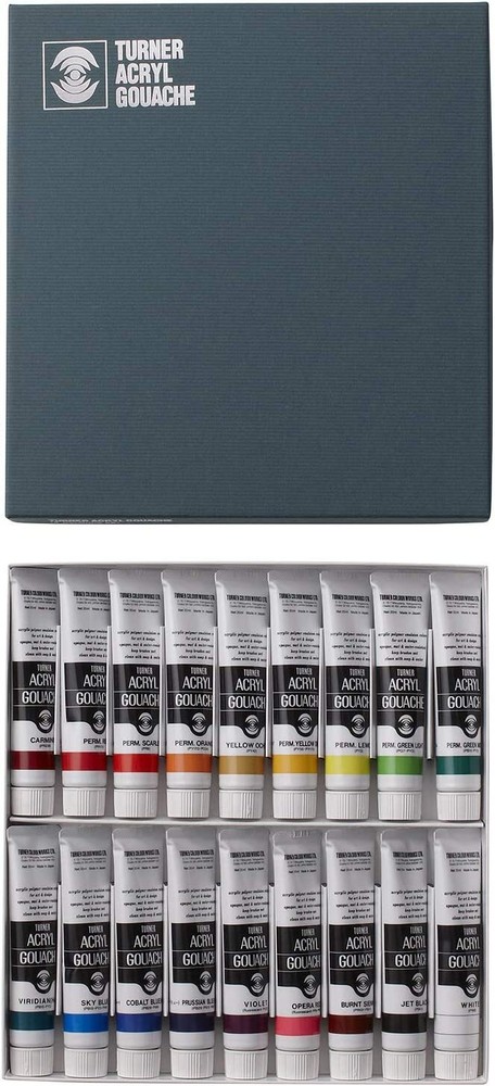 Turner Water Color Acrylic Gouache 18 Color Set AG02018C 20ml Tube from Japan