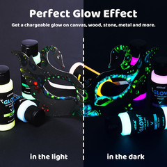 ARTME Glow in the Dark Paint, 10 Bright Colors 60Ml/2Oz Blacklight Paint Set, Ne