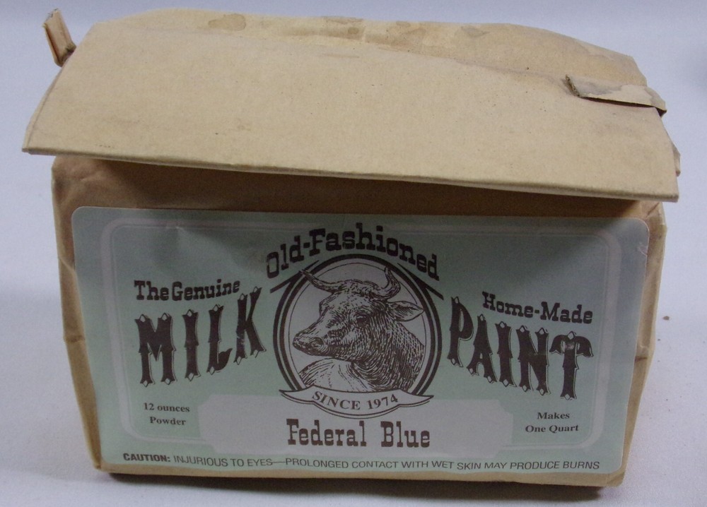 NEW OLD STOCK THE GENUINE OLD FASHIONED MILK PAINT FEDERAL BLUE 12oz/QUART