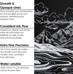 6 White Acrylic Paint Markers, 0.7Mm Extra Fine Tip Acrylic Paint Pens for Drawi