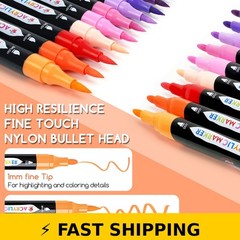 TBC The Best Crafts 24 Colors Dual Tip Acrylic Paint Markers