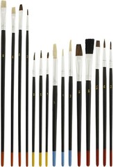 15 Piece Multi-Purpose Artist Paint Brush Set – Pony Round and Flat Bristles New