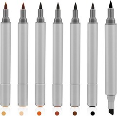 6 Pack Dual Tip Leather Dye Marker Pens Touch up Pen Shoe Marker Leather Flow Ma