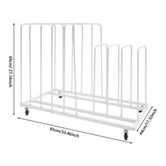 White Painting Drying Rack Art Storage Rack Display Stand w/ 4 Universal Wheels