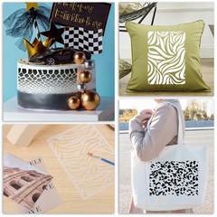 Jeffdad 12 Pcs Stencils for Crafts Reusable, Texture 8.27 x 5.9 Inch