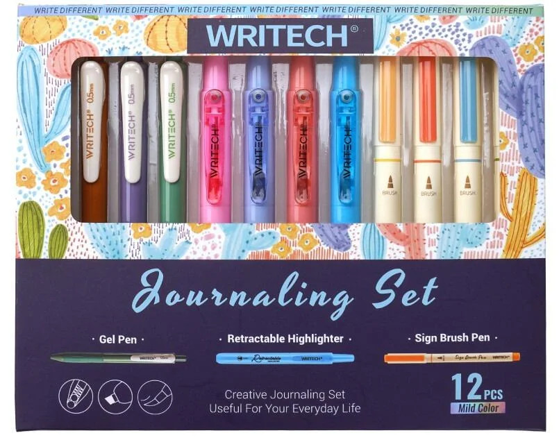 Writech – Colour coded Journalling set 12PCS, Mild colours