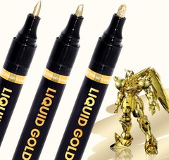 3PK Permanent Mirror Chrome Gold Markers – Metallic Gold Paint Pens for Metal,