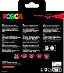 Posca Paint Brush Marker PC-5BR Set Of 8 Vibrant Colours For Drawing & Art
