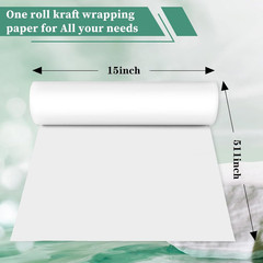 White Paper Roll for Wrapping Easel Drawing 15 X 512 in White Construction Paper