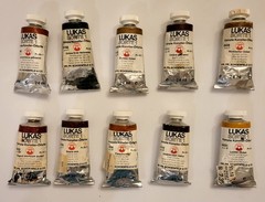 10 LUKAS Sorte 1 Vintage Artists Oil Paints 24ml Made In Germany