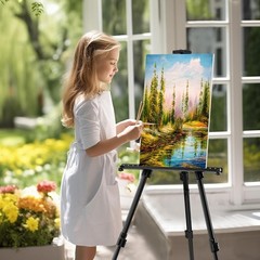HeavyDuty Folding Metal Art Easel 66 Inch Adjustable for Painting Display
