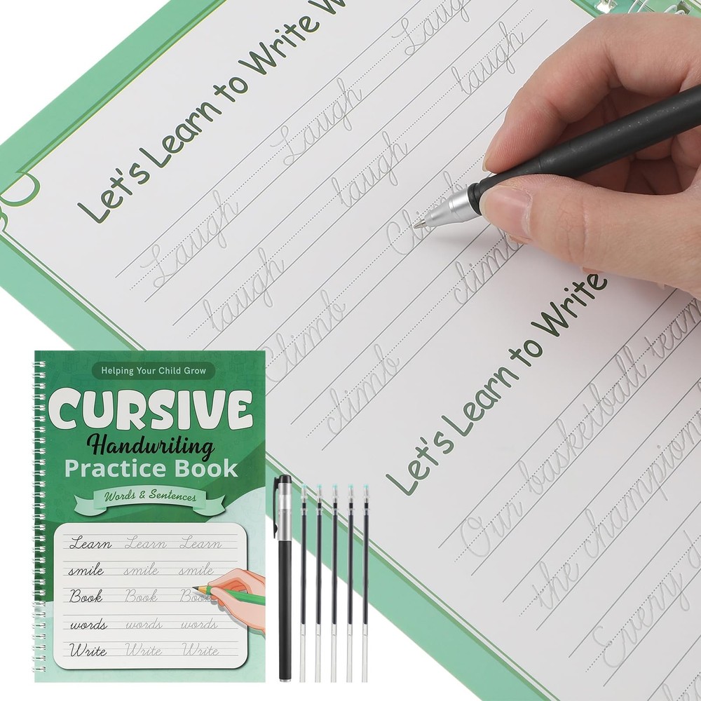 Grooved Cursive Handwriting Workbook Reusable Handwriting Practice Copybooks …