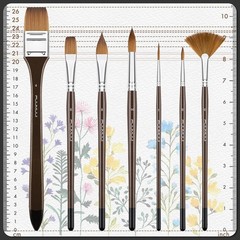 Sable Watercolor Brushes Professional, 7Pcs Kolinsky Sable Brush Set Variety