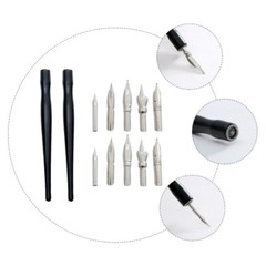 2 Sets/12PCS Comic Pen Holders and Dips Students Art Drawing Writing Pen Suit