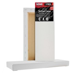6″ x 18″ Gallery Depth 1-1/2″ Profile Stretched Canvas 5-Pack – Gesso Primed