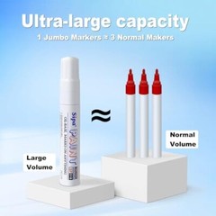 Jumbo White Paint Markers Pens, 2 Pack Oil Based Chisel Tip Permanent Paint