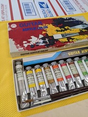 Vtg Teranishi Guitar Acrylic Color Paints Water Soluble No GA-12 Uniprise RARE