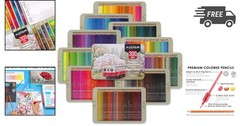 Colored Pencils Set of 300 Vibrant Shades for Artists Drawing Sketching