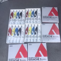 Holbein Acrylic Gouache – Primary Set, Set of 5 colors, 12 ml Tubes D991