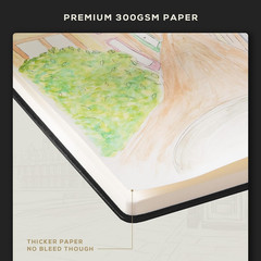 Beechmore Books 300 GSM Heavyweight Mixed Media Sketchbook A5 5.8″ X 8.3″ Vegan