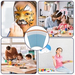 48 PCS Paint Brush Set Nylon Wood 7.5 Inch Filbert Head Brushes Art Kit