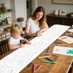 Giant Coloring Paper Roll for Kids, 300x30cm/118×11.8in Art Paper Drawing Craft