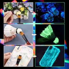 Glow in the Dark Day Visible Paint Acrylic 20g Jars Arts &Crafts Bright