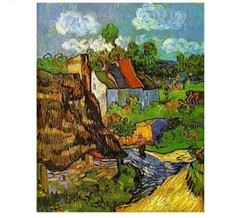 Paint By Numbers Adults kids Van Gogh Houses Fam DIY Painting Kit 40x50CM Canvas