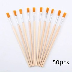 50PCS Nylon Paint Brush Set Round Flat Art Brushes for Acrylic Oil Watercolor