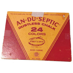 Benny & Smith An-Du-Septic Dustless Artist Chalk Non-Toxic Set 24 Colors Vintage
