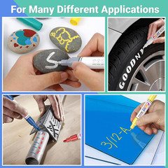 Oil Based Paint Markers, 8 Colors Dual Tip Paint Pens Paint Markers(0.7mm & 3mm)