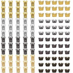 120 Pieces King Crown Charms Colored Crown Beads Charm Mixed Color Retro Style
