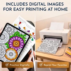 Premium Artistic Mandala Coloring 8.5 x 11 inches, Mindful –