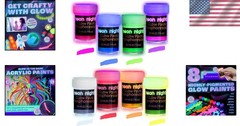 Phosphorescent Acrylic Paint – 8 Colors Set Ideal for Parties and Festivals