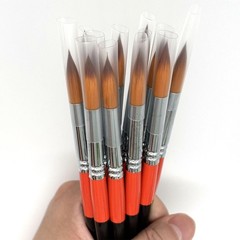 Size #10 Pointed Round Paint Brush, Pack of 12, Premium Quality Synthetic Hai…