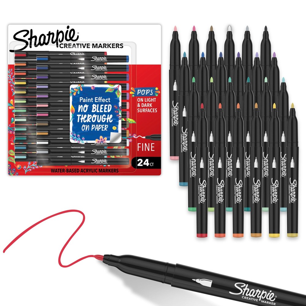 Sharpie Creative Markers Variety Pack, WaterBased Acrylic Paint Markers, Fine…