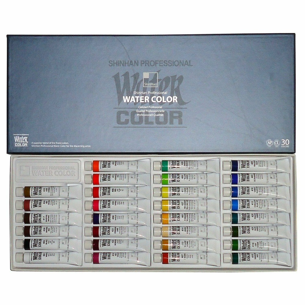 SHINHAN Professional Artist Grade Watercolor Paint Set 30 Colors 7.5ml Tube