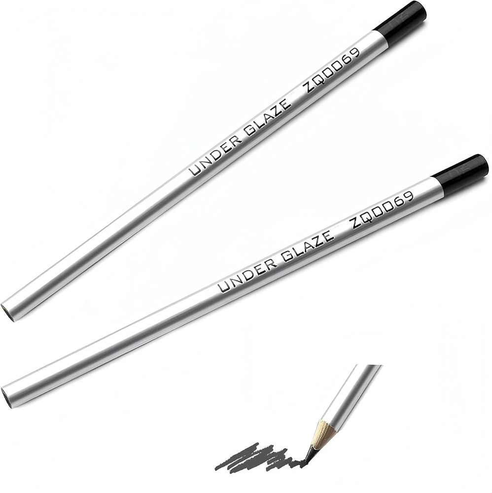 Ceramic Underglaze Pencils 2Pcs for Pottery Decorating Fused Glass Black